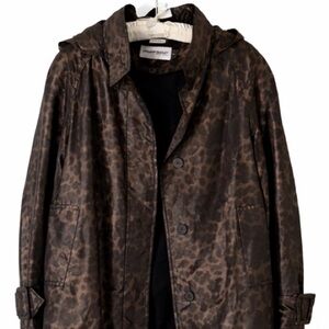 Hilary Radley Brown Leopard Trench Coat